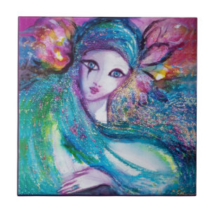 Carreau MASK IN BLUE / Ventian Masquerade Ball, teal