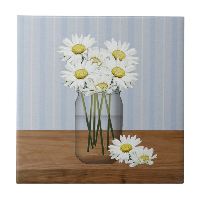 Carreau Mason Jar De Daisies Carrelage (Devant)