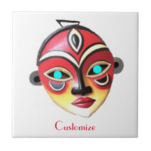 Carreau Masque de visage de fille africaine Thunder_Cove
