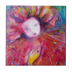 Carreau MASQUE EN ROUGE / Balle mascarade vénitienne, Fuch