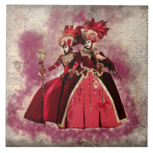 Carreau Masque et costume du carnaval de Venise.