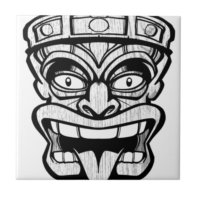 Carreau masque tiki art hawaïen (Devant)