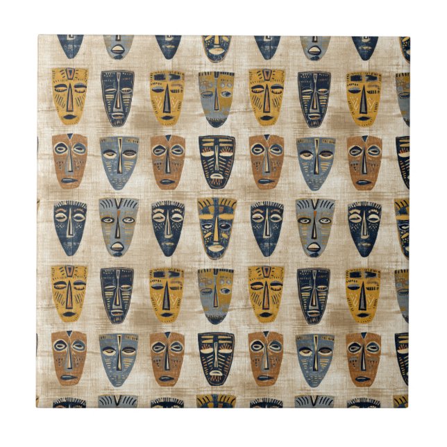 Carreau Masque Tribal Motif Boho (Devant)