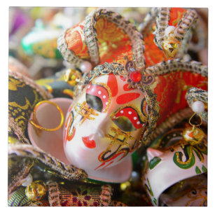 Carreau Masques de mascarade de carnaval à Venise Italie