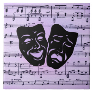 Carreau Masques de musique et de théâtre violets