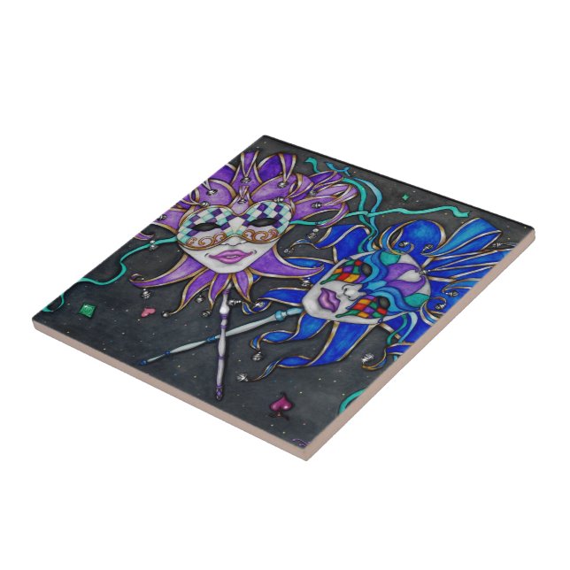 Carreau Masques Jester Comédie/Tragédie (Côté)