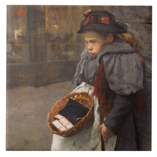 Carreau Matchstick Girl pauvre rue Urchin Pauvreté urbaine (Devant)