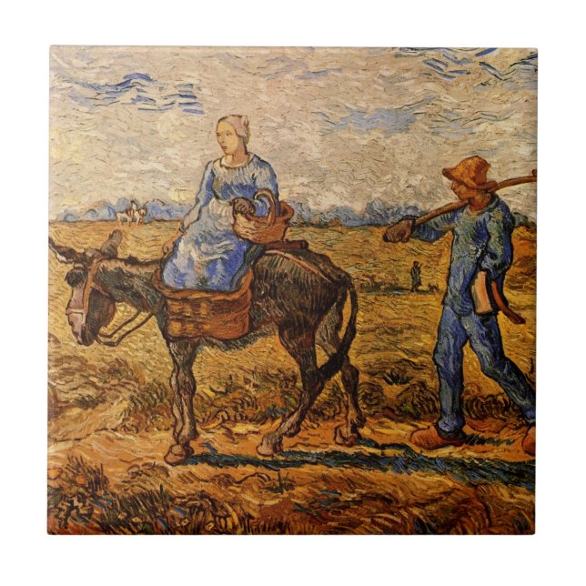 Carreau Matin, Couple de paysans par Vincent van Gogh (Devant)