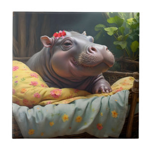 Carreau "Matinage des lunettes : Baby Hippo se réveille da