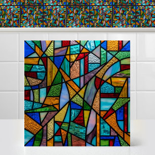 Carreau Matrice de couleur vive motif de verre teinté abst