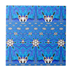 Carreau matrice de grille géométrique bleue