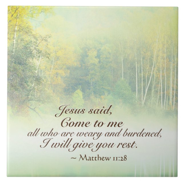 Carreau Matthew 11:28 Come to Me, Je veux give you reste (Devant)