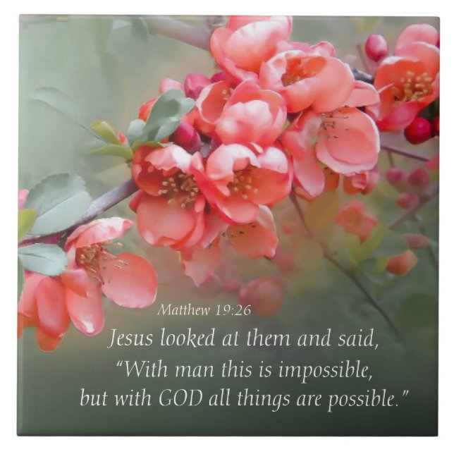 Carreau Matthieu 19:26 Avec DIEU, tout est possible (Devant)