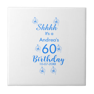 Carreau Mauve blanche bleu shhh nom floral 60e anniversair