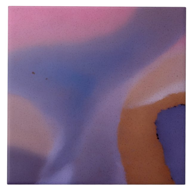 Carreau “Mauve Mirage Flow” – Abstrait Rose Bleu Pêche (Devant)