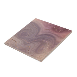 Carreau Mauve Strata   Dusty Rose et Rose Gold Agate