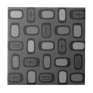 Carreau MCM arrondi au milieu du siècle Rectangles gris ce