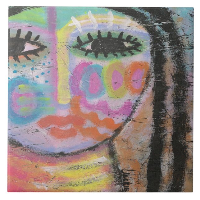 Carreau Me trouver peinture Abstraite sur le tableau OSB (Devant)