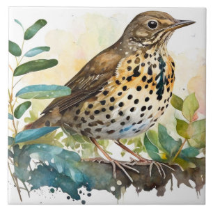 Carreau Meadowlark sur un Arrière - plan blanc solide sur