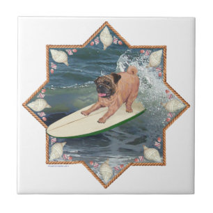 Carreau Mec surfeur Pug