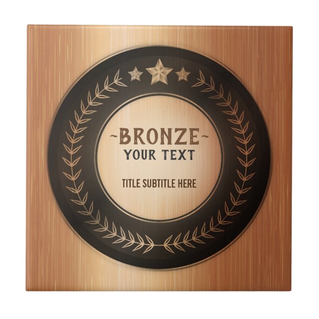 Carreau MÉDAILLE Bronze Champion DIY IMPRESSION PERSONNALI (Devant)