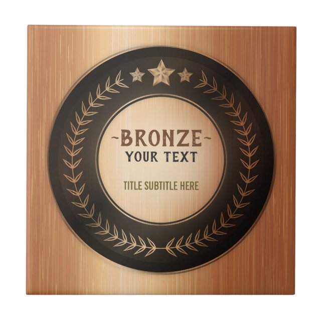 Carreau MÉDAILLE Bronze Champion DIY IMPRESSION PERSONNALI (Devant)