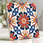 Carreau Médaille Florale Talavera Mexicaine Cobalt Orange<br><div class="desc">Éclairez votre espace grâce à ce carrelage de style Talavera mexicain audacieux et vibrant. Avec ses médaillons floraux peints à la main, ses éclats de soleil géométriques et sa palette de couleurs saisissantes de bleu cobalt, d'orange et d'ocre doré, ce design saisit l'essence de l'art folklorique traditionnel. La surface légèrement...</div>
