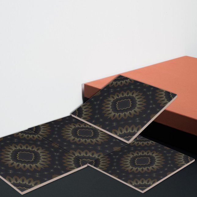 Carreau Médaillon noir et or brillant (Créateur téléchargé)