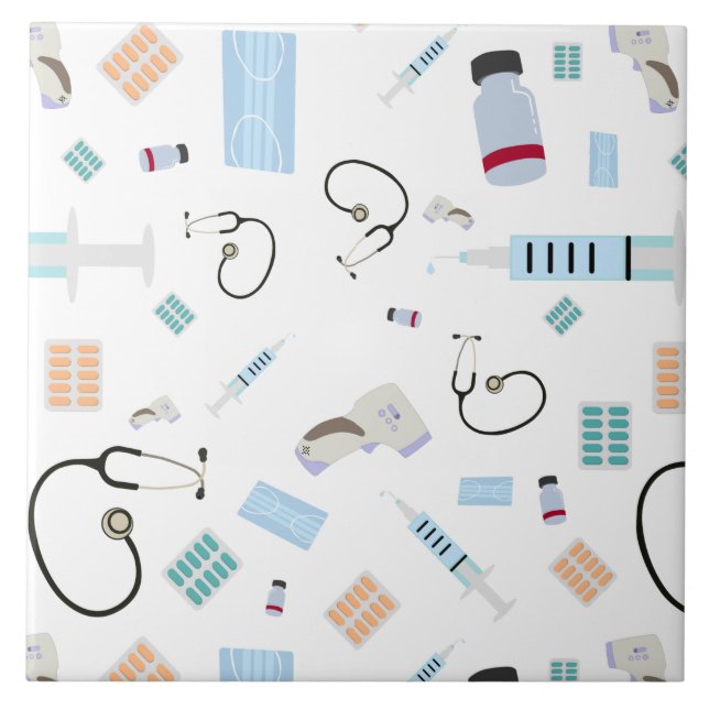 Carreau Médecin de santé Motif Fournitures Médicales (Devant)