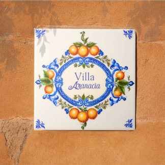 Carreau Mediterranean Italian House Sign – Villa Arancia