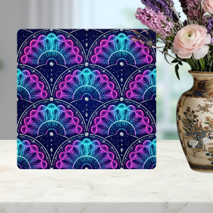 Carreau Méduse Néon Éventail Art Déco Rose Bleu