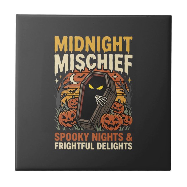 Carreau Méfait de cimetière d'Halloween (Devant)