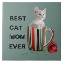 Meilleur chat maman Ever chaton café fleur de tass