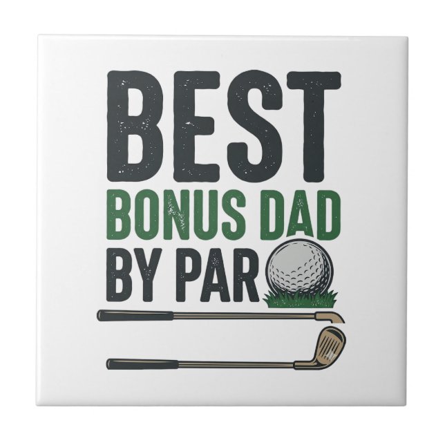 Carreau Meilleur Papa Bonus par Par Conception de Chemise  (Devant)