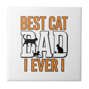 Carreau Meilleur Papa Chat du Monde Design de Chemise Vint