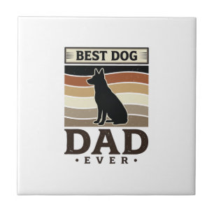 Carreau Meilleur papa chien de tous les temps Design vinta