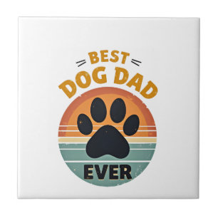 Carreau Meilleur papa de chien vintage rétro patte coucher