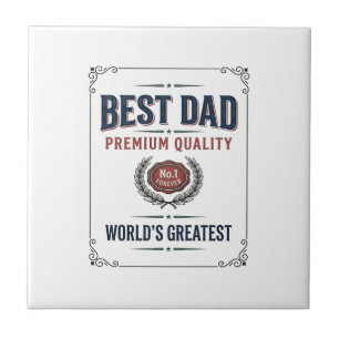 Carreau Meilleur Papa Design de T-Shirt avec Gravure Vinta
