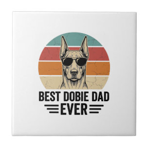 Carreau Meilleur papa Dobie vintage Doberman T-shirt_1