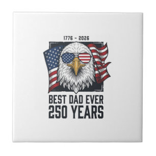 Carreau Meilleur Papa Ever 250 Ans Patriotique Aigle Papa
