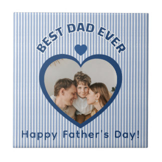 Carreau Meilleur Papa Ever Carte Photo Coeur Modèle Minima