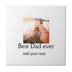 Carreau Meilleur papa jamais ajouter nom image fête des pè