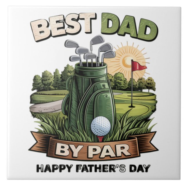 Carreau Meilleur Papa Par Golf Papa Drôle (Devant)
