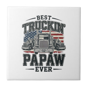 Carreau Meilleur Papaw de camionnage jamais Vintage vecteu