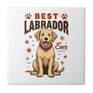 Carreau Meilleur parent Labrador de tous les temps Vintage