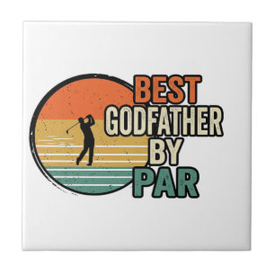 Carreau Meilleur Parrain par Par Vintage Golf Vector Desig