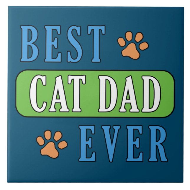 Carreau Meilleur père de chat jamais (Devant)