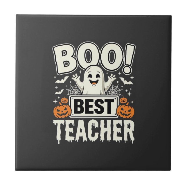 Carreau Meilleur professeur de fantôme de Halloween Design (Devant)