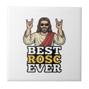 Carreau Meilleur Rosc Ever Vintage Rock Main Religieux T-S