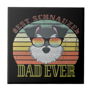 Carreau Meilleur Schnauzer Papa de tous les temps Tshirt F